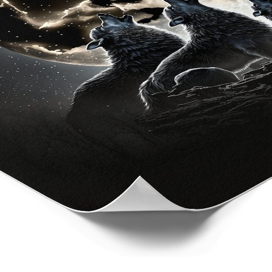 満月の狼の遠吠え ポスター (角)