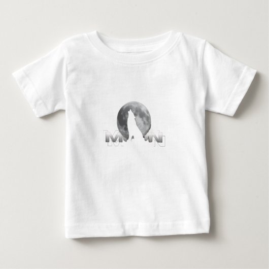 満月の狼の雄叫び ベビーTシャツ (正面)