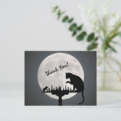 満月の猫およびマウスのチェスの試合は感謝していしています! ポストカード (スタンド正面)