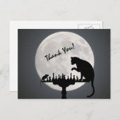 満月の猫およびマウスのチェスの試合は感謝していしています! ポストカード (正面/裏面)