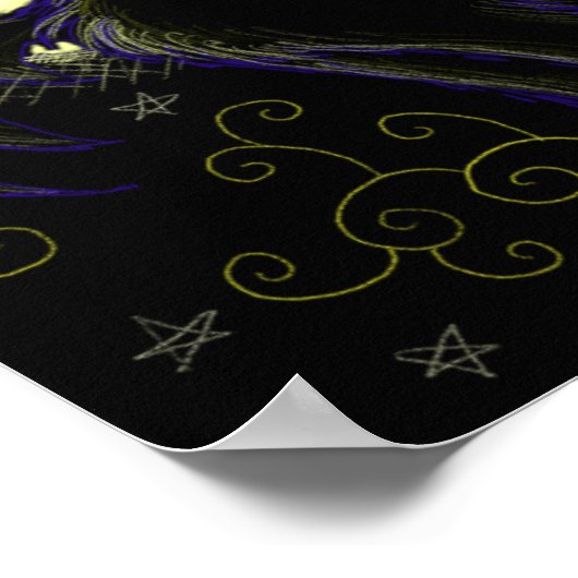 満月の猫の夜 ポスター (角)