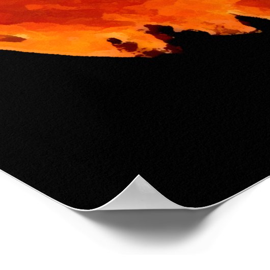 満月の猫 ポスター (角)