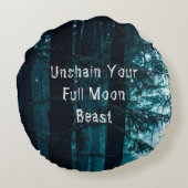 満月の獣の枕の丸い鎖をはずす ラウンドクッション (裏面)