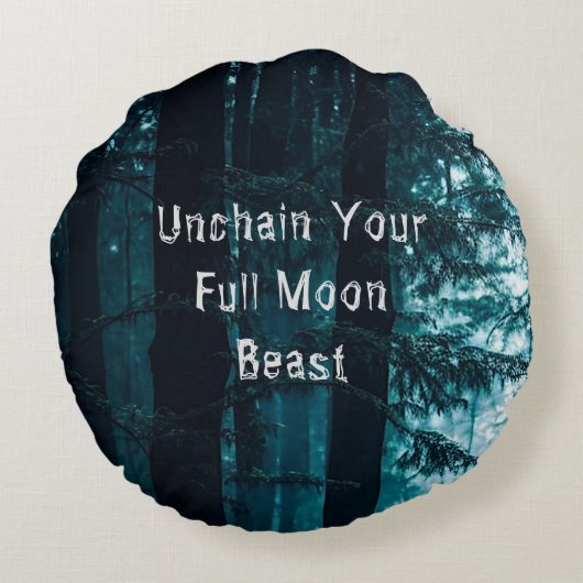 満月の獣の枕の丸い鎖をはずす ラウンドクッション (裏面)