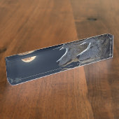 満月の白いオオカミ デスクネームプレート (側面)