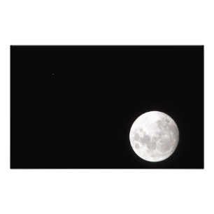 満月の眺めはまた、火星を示します フォトプリント