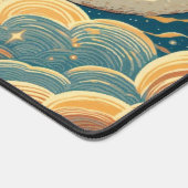 満月の空に竜に乗るアニメの少年 デスクマット (コーナー)