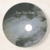 満月の空のカスタマイズ可能な飲み物のコースター コースター (正面)