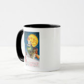 満月の箒でハロウィーンの魔女 マグカップ (正面左)