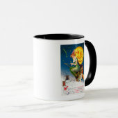 満月の箒でハロウィーンの魔女 マグカップ (正面右)