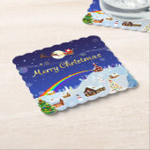 満月の聖降誕祭お目出とう ペーパーコースター (アングル)