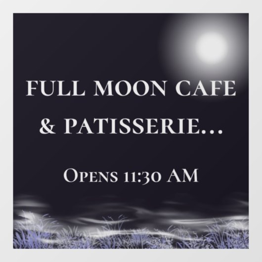 満月の自然取り外し可能なビニール窓のしがみつく ウィンドウサイン (シート)