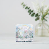 *~*満月の花QRフローラAP70 Ethereal Blue スクエア名刺 (スタンド正面)