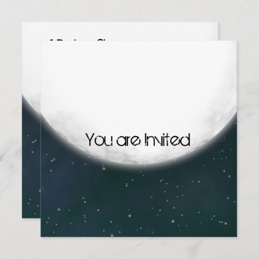 満月の赤ちゃんシャワー 招待状 (正面/裏面)