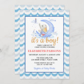 満月の赤ちゃん航海ののシャワー 招待状 (正面/裏面)