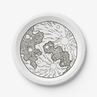 満月の赤ん坊のシャワーを浴びる ペーパープレート