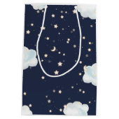 満月の赤ん坊のシャワーを浴びる ミディアムペーパーバッグ (裏面)