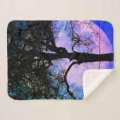 満月の針金に黒い猫 シェルパブランケット (正面(横))