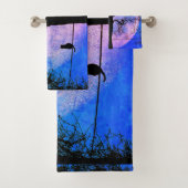 満月の針金に黒い猫 バスタオルセット (インサイチュ)