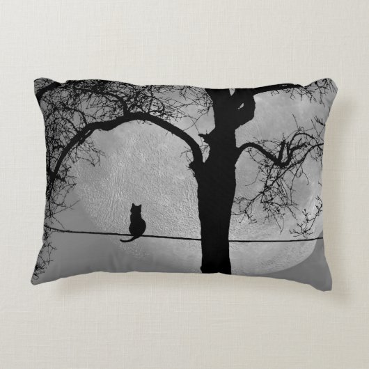満月の針金の上の猫 アクセントクッション (裏面)