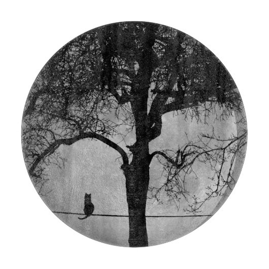 満月の針金の上の猫 カッティングボード (正面)
