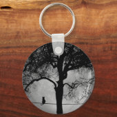 満月の針金の上の猫 キーホルダー (正面)