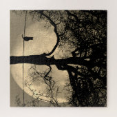 満月の針金の上の猫 ジグソーパズル (横)