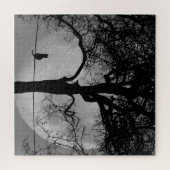 満月の針金の上の猫 ジグソーパズル (横)