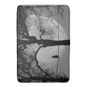 満月の針金の上の猫 バスマット (正面縦)