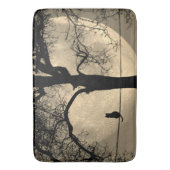 満月の針金の上の猫 バスマット (正面縦)