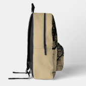 満月の針金の上の猫 プリントバックパック (左)