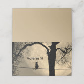 満月の針金の上の猫 プレイスカード (外部開封)