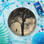 満月の針金の上の猫 ペーパープレート (パーティー)