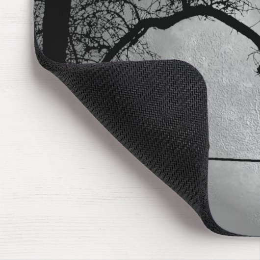 満月の針金の上の猫 マウスパッド (コーナー)