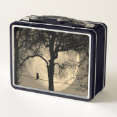 満月の針金の上の猫 メタルランチボックス (裏面)