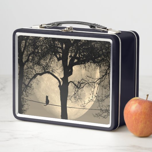 満月の針金の上の猫 メタルランチボックス (インサイチュ)