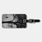 満月の針金の上の猫 ラゲッジタグ (正面横)