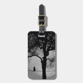 満月の針金の上の猫 ラゲッジタグ (正面縦)