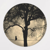 満月の針金の上の猫 ラベル (デザイン2)