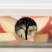 満月の針金の上の猫 ラベル (貼付)