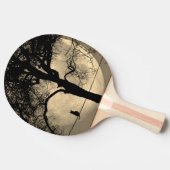 満月の針金の上の猫 卓球ラケット (横)