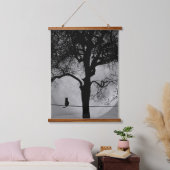 満月の針金の上の猫 吊り下げ型タペストリー (寝室)