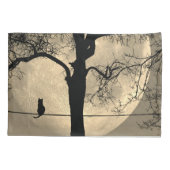 満月の針金の上の猫 枕カバー (裏面)