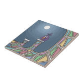 満月の陶瓦を持つ紫のチキ タイル (側面)