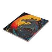 満月の陶磁器タイルの下のregalドラゴン タイル (側面)