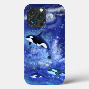 満月の青にクジラを見る iPhone 13 PROケース
