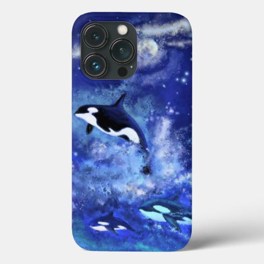 満月の青にクジラを見る Case-Mate iPhoneケース (裏面)