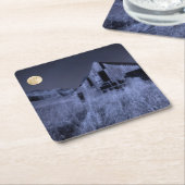 満月の頭上 | Old Weathered Barn スクエアペーパーコースター (アングル)