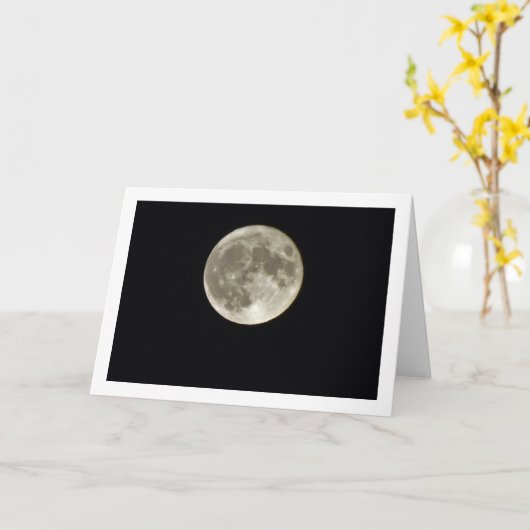 満月の風景 カード (黄色い花)