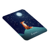 満月の魅力的下に座るキツネが平穏に マグネット (右側)